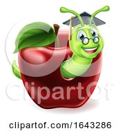 Poster, Art Print Of Bookworm Apple Cartoon