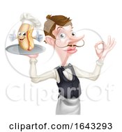 Cartoon Hotdog Butler by AtStockIllustration