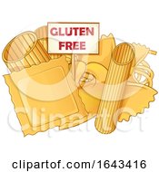 Poster, Art Print Of Cartoon Pasta With A Gluten Free Sign