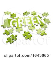 Poster, Art Print Of 3d Green Jigsaw
