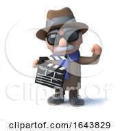 3d Cartoon Blind Man Characte Is Making A Movie by Steve Young