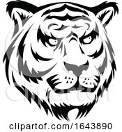 Black And White Tiger Face Tattoo Design by Morphart Creations
