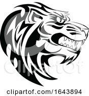 Poster, Art Print Of Black And White Tiger Face Tattoo Design