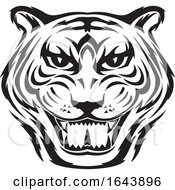 Poster, Art Print Of Black And White Tiger Face Tattoo Design