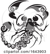 Poster, Art Print Of Black And White Scorpion Tattoo Design
