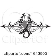 Poster, Art Print Of Black And White Scorpion Tribal Tattoo Design