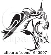 Poster, Art Print Of Black And White Horse Tattoo Design