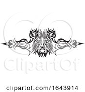 Poster, Art Print Of Black And White Lion Face Tribal Tattoo Design