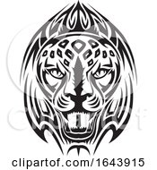 Poster, Art Print Of Black And White Lion Face Tattoo Design