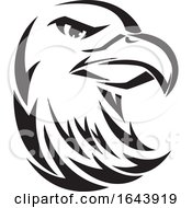 Black And White Eagle Face Tattoo Design by Morphart Creations