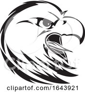 Poster, Art Print Of Black And White Eagle Face Tattoo Design