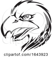 Black And White Eagle Face Tattoo Design by Morphart Creations