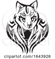 Poster, Art Print Of Black And White Fox Face Tattoo Design
