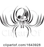 Black And White Tribal Skull Tattoo Design by Morphart Creations