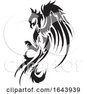 Poster, Art Print Of Black And White Phoenix Tattoo Design