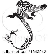 Poster, Art Print Of Black And White Lizard Tattoo Design