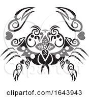 Poster, Art Print Of Black And White Crab Tattoo Design