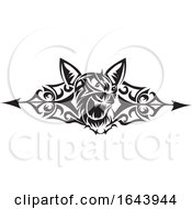 Poster, Art Print Of Black And White Wildcat And Arrow Tribal Tattoo Design