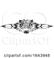 Black And White Wildcat And Arrow Tribal Tattoo Design