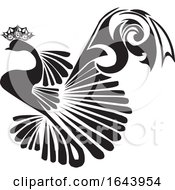 Poster, Art Print Of Black And White Peacock Tattoo Design