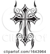 Black And White Cross Tattoo Design by Morphart Creations