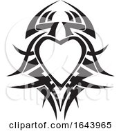 Black And White Tribal Heart Tattoo Design