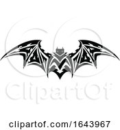 Poster, Art Print Of Black And White Bat Tribal Tattoo Design