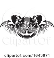 Poster, Art Print Of Black And White Cat Face Tattoo Design