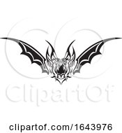 Black And White Bat Wing Tribal Tattoo Design