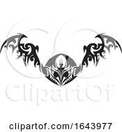 Black And White Bat Wing Tribal Tattoo Design