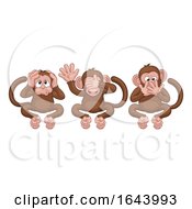Monkeys See Hear Speak No Evil Cartoon Characters by AtStockIllustration