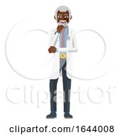 Poster, Art Print Of Mature Medical Doctor Cartoon Mascot