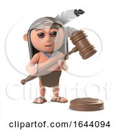 3d Funny Cartoon Native American Indian Boy Character Is Holding An Auction by Steve Young