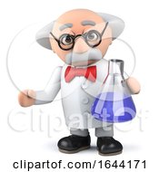 3d Scientist Performing Chemistry Experiment In Lab Flask