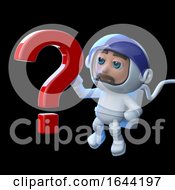 3d Astronaut With A Question Mark Symbol