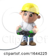 3d Construction Worker Playing A Video Game by Steve Young