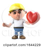 3d Construction Worker Has A Heart by Steve Young