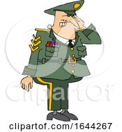 Cartoon Saluting Military Man