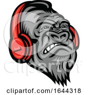 Poster, Art Print Of Gorilla-Headphones-Retro