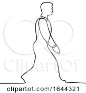 Poster, Art Print Of Businessman Walking Continuous Line
