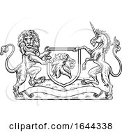 Poster, Art Print Of Coat Of Arms Heraldic Lion And Unicorn Shield