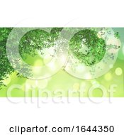 Poster, Art Print Of 3d Leaves Looking Out To A Green Bokeh Light Landscape