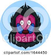 Poster, Art Print Of Cartoon Monkey With Pink Face Vector Illustration On White Background