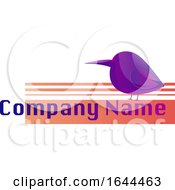 Purple Bird Mascot And Sample Text