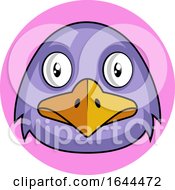 Poster, Art Print Of Cartoon Purple Bird Face Avatar
