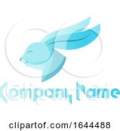 Poster, Art Print Of Blue Rabbit And Sample Text