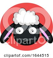 Poster, Art Print Of Cartoon Black Sheep Face Avatar