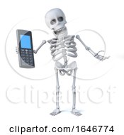 3d Skeleton Has A Mobile Phone