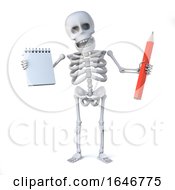3d Skeleton Takes Notes At The Meeting
