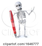 3d Skeleton Writes With A Pen